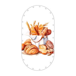 Ekmekler ve Tahıllar - &Ccedil;eşitli ekmekler ve buğday demeti Rattan Tabanlık