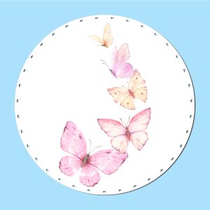 Pink butterflies Rattan Tabanlık
