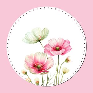 Pembe Gelincik Zarafeti - Baharın romantik havasını sepetlerinize taşıyan pembe ve beyaz gelincik deseni