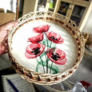 Spiral Gelincik Dansı Rattan Sepet