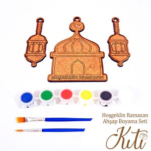 Kuti Hoşgeldin Ramazan Ahşap Boyama Seti | &Ccedil;ocuklar İ&ccedil;in Eğlenceli ve Eğitici Aktivite