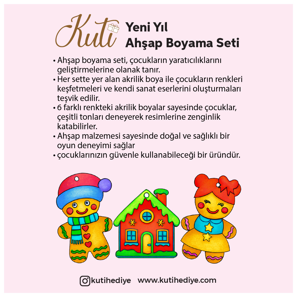 Kurabiye Adam Ahşap Boyama Seti - Görsel 2